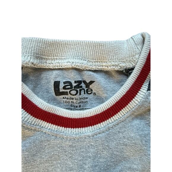 LazyOne Boys Gray/Red Moose Long Sleeve/Pants Pajama Set - 8 - Picture 7 of 9